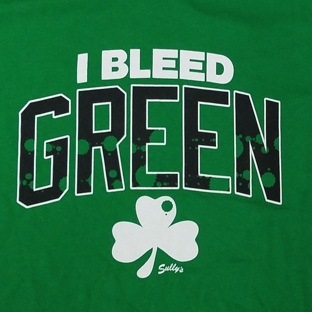 Mens T-Shirt "I Bleed Green" Size L